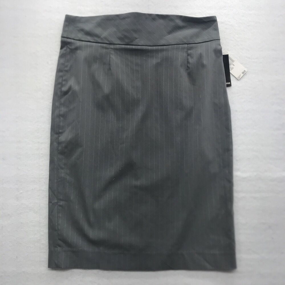 Premise Womens Skirt Size 10 Pencil Stretch Pinstripes Gray Separates Career